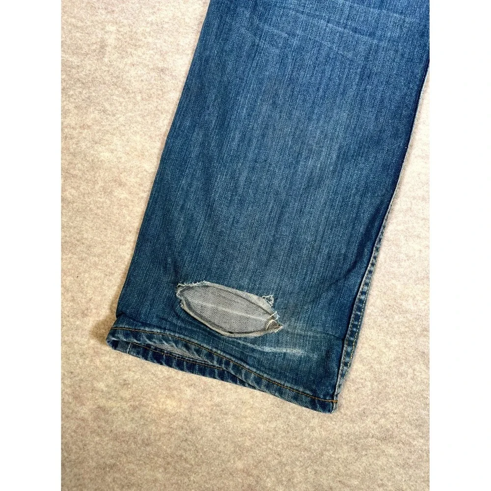 Levis‎ 501 Straight Leg Jeans Mens 38x34 Blue Whiskering Denim Cotton Button Fly